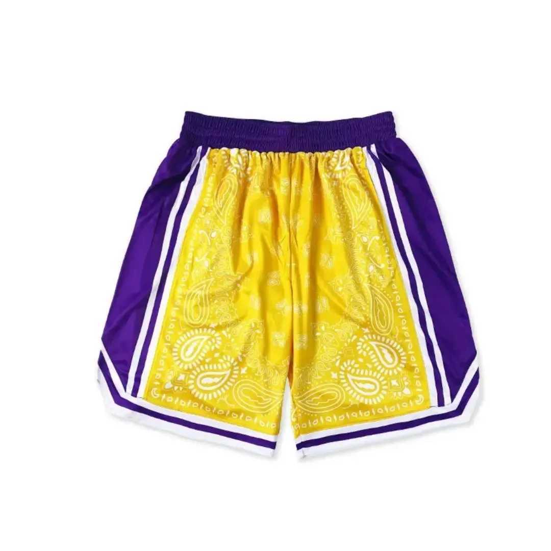 New Summer Star Style Waist Flower Mesh Shorts Classic Flower Printed Gym Shorts Mens Basketball Sports Beach Shorts X250410