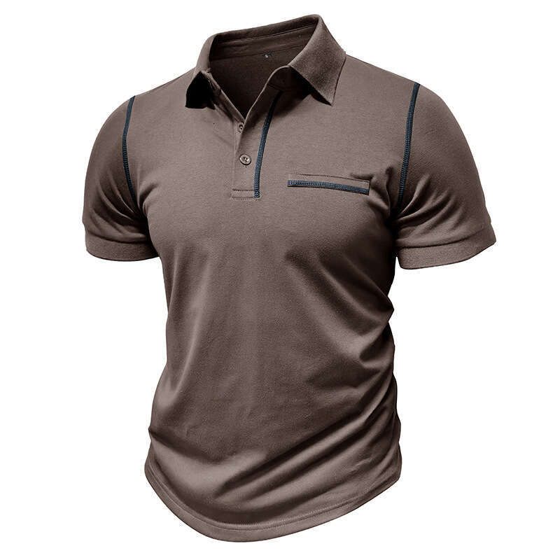 summer European and American short sleeved polo shirt top men's 2025 temperament versatile new trend clothing ins