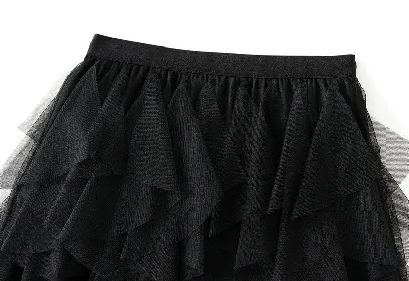 Womens sexy skirt high waisted irregular mesh mini Kawaii Falda summer womens streetwear fashionable casual bohemian clothing 250407