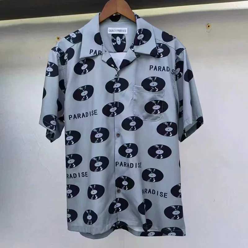 2014SS WACKO MAR Hawaiian Beach Loose Shirt Mens Best Quality Casual Breathable Open Collar T-shirt X250410