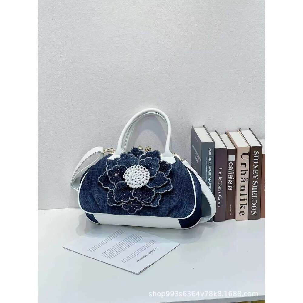 New fashion women's large capacity handbag high-quality wer denim dia-studded cross-body bag for women