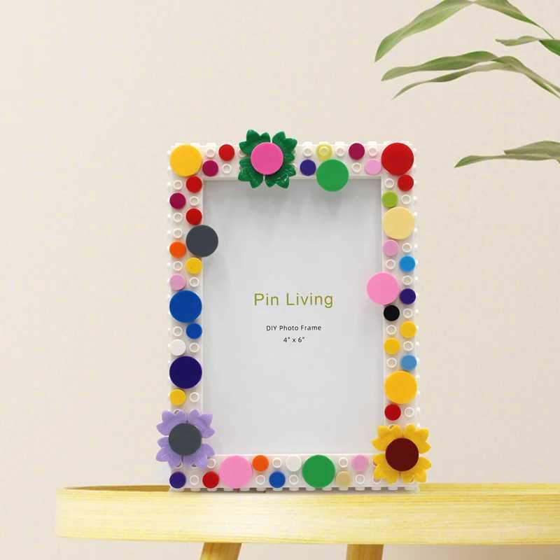 1PC DIY Sunflower Photo FrameSimple Color Block Picture Frame For Home DecorationHandmade Creative Activity Gift L251110 H260306
