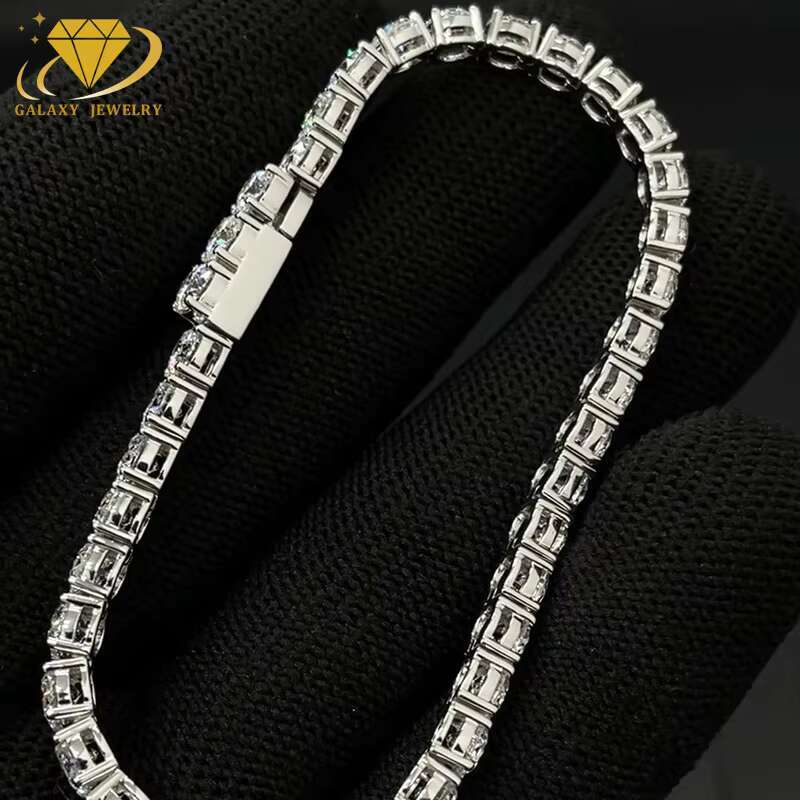 Classic Jewelry IGI Certified 925 Sterling Silver Bling 8MM White Vvs Iced Out Moissanite Tennis Bracelet Necklace