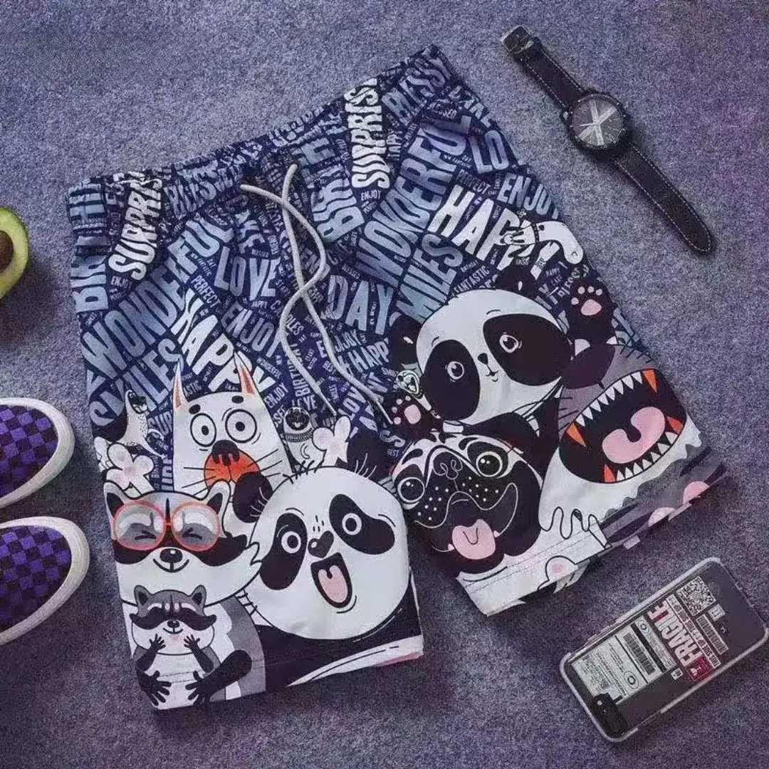 New Summer Cartoon Anime Panda Casual Style Shorts Classic Printing Gym Shorts Mens Basketball Sports Beach Shorts X250410
