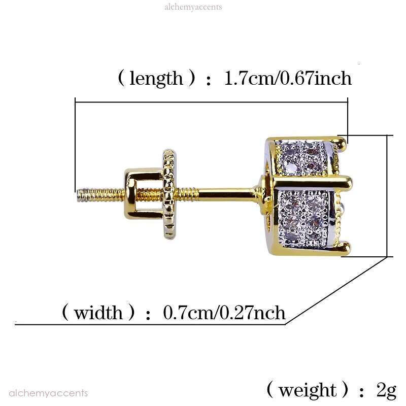 Mens Hip Hop 14 Moissanite Dia Earrings Designer sterg sier Jewelry Ear Stud Womens Fashion Gold Round Zircon Earring For Men Women HIPHOP