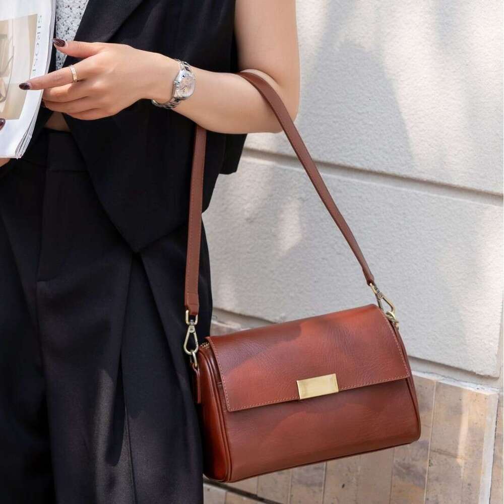 Women S Cross Border Customizable New Genuine Leather Crossbody Top Layer Cowhide Shoulder Commuter Bag High Quality