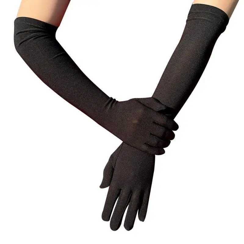Ladies Mittens Milk Silk Stretch Ladies Gloves Festival Party Group Show Bar Dance Dress Up Gloves 45Cm Long Gloves C013 L2511101