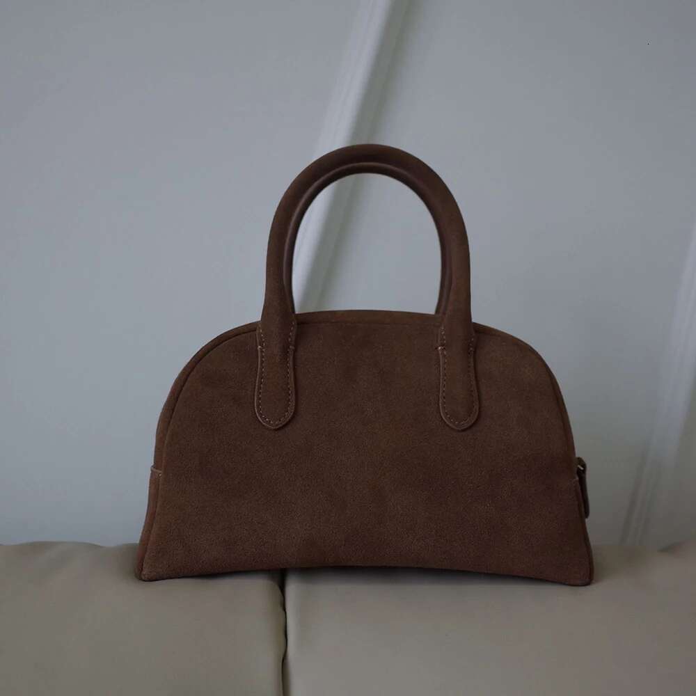 Genuine Cow Leather Women Casual Boston Bag 2023 New High Quality Shoulder Bags Ladies Designer Commute Handbags Coffee