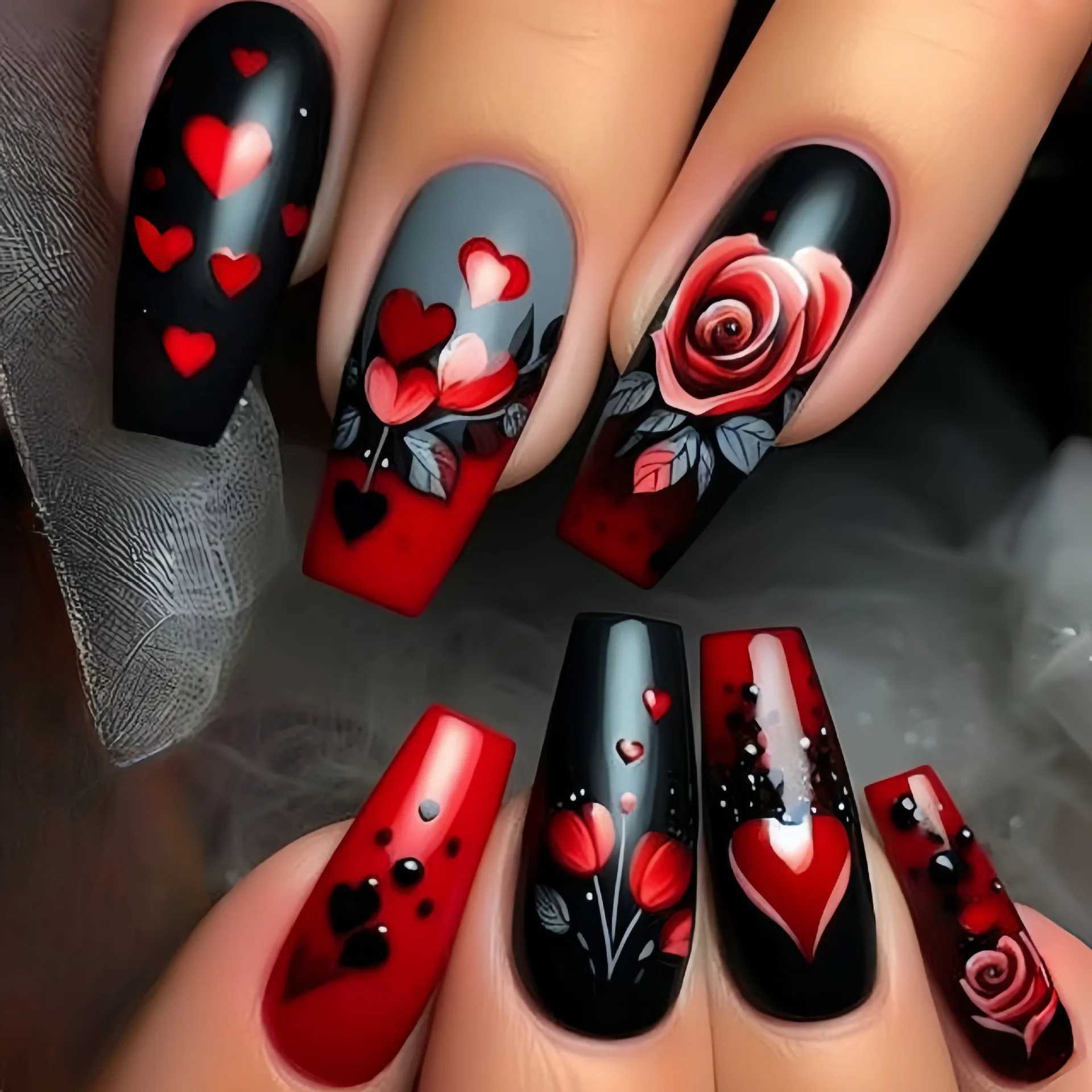 24 Cute Bee Fake Nails with Jelly Glue Medium length Ballet Fake Nail Art Tips Flower Design Wearable Nail Set Pressing W250410