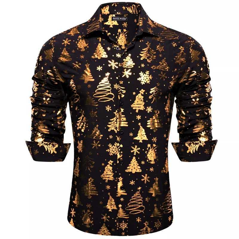 New 2024 Christmas Mens Popular Long Sved Shirt Fashionable Long Sved Street Casual Shirt High-quality Party Shirt Q251110