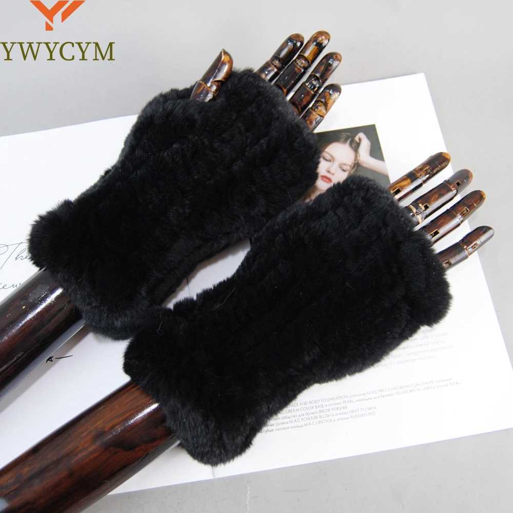 New Arrival Female Natural Rabbit Fur Gloves Knitted Warm Real Rex Rabbit Fur Mittens Women Winter Outdoor Rex Rabbit Fur Gloves L251110