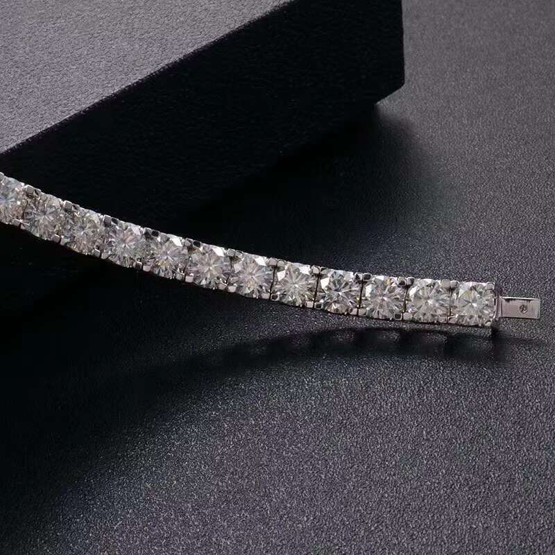 Custom Moissanite Tennis Chain Bracelet in Stock Ice Out Hip Hop Luxury Jewelry Tennis Bracelet