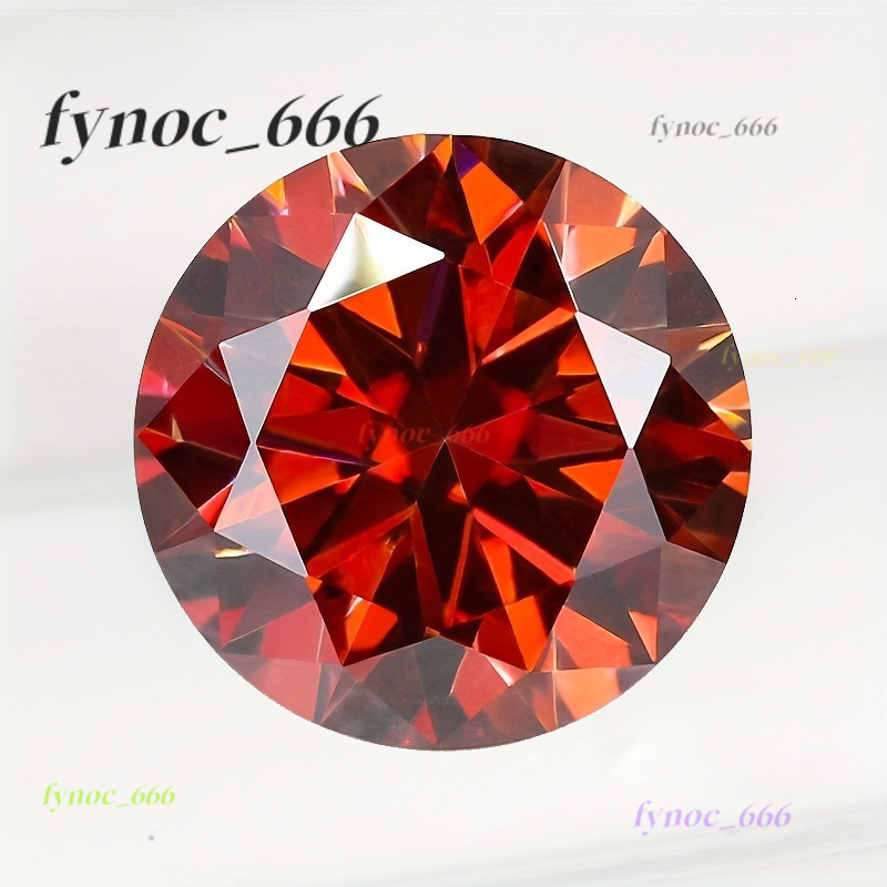 Colorful Round 5ct Pomegranate Red Moissanite Loose Stone VVS1 Cut Inlay Jewelry DIY Material