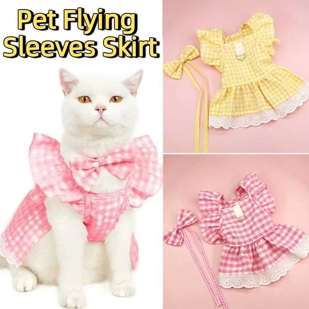 Fashion Sweet Pet Flying Sleeves Skirt Soft British Style Cat Princess Dress Elegant Cute Pet Costume Summer Spring J251110
