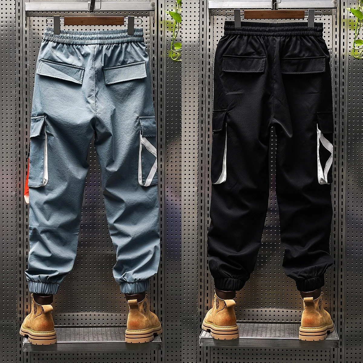 SpringSummer Quick Drying Pants Ice Silk Nine point Work Pants Youth Mens Casual Pants 250408