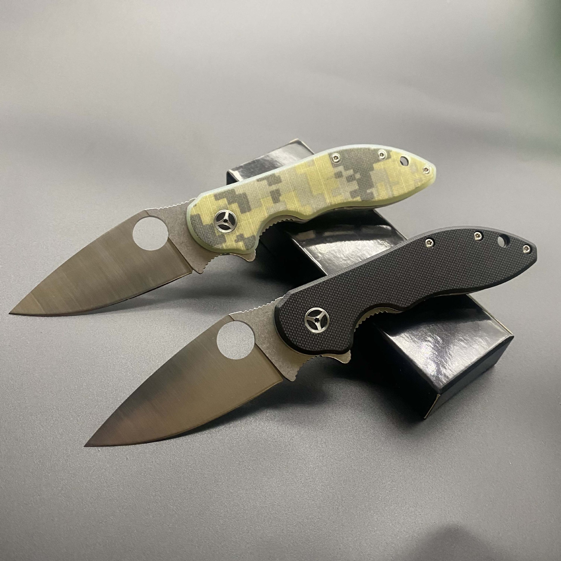 Spider Folding Knife Ball Bearing G10 Handle Outdoor Portable Multifunctional Small Knife Black And Army Green Options
