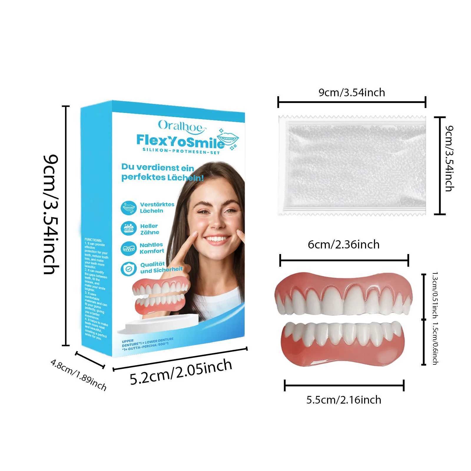 New Arrival Oralhoe 1 set of silicone dentures temporary dentures whitening silicone dentures upper and lower veneers Smile support set Z250410