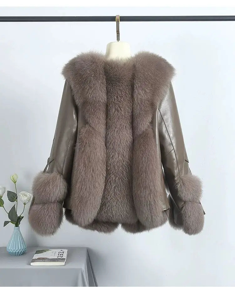 Real Fox Fur Coats With down Genuine Sheepskin Leather Wholeskin Natural Jacket Outwear y Women Winter 251110