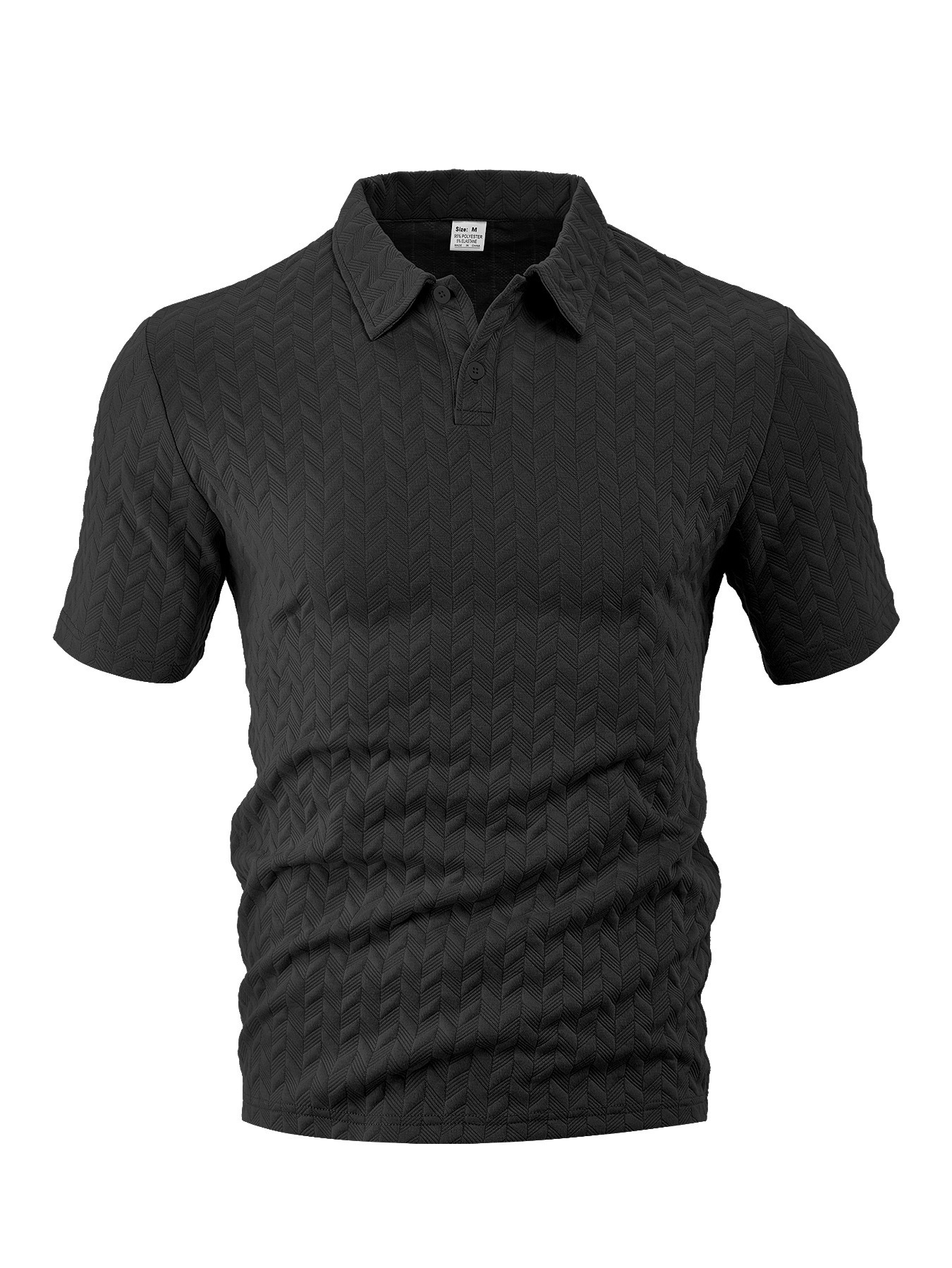 2025 Jacquard Button Polo Short Sleeve Mens Summer Sports Trend