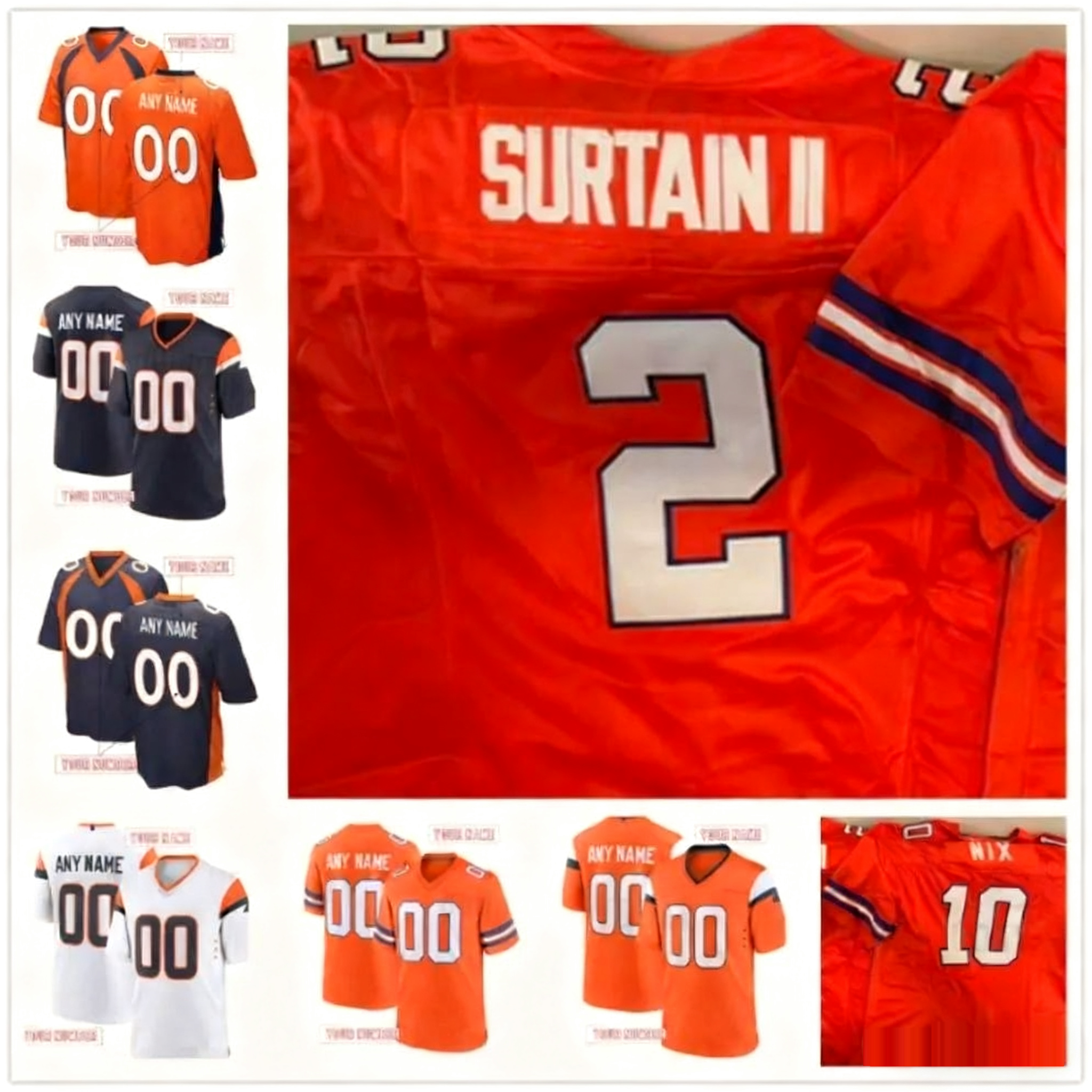 Famous Colorado Football jerseys with embroidered men women youth customized #Surtain II 2 #Nix 10 #Hufanga 9 free shipping custom Jersey