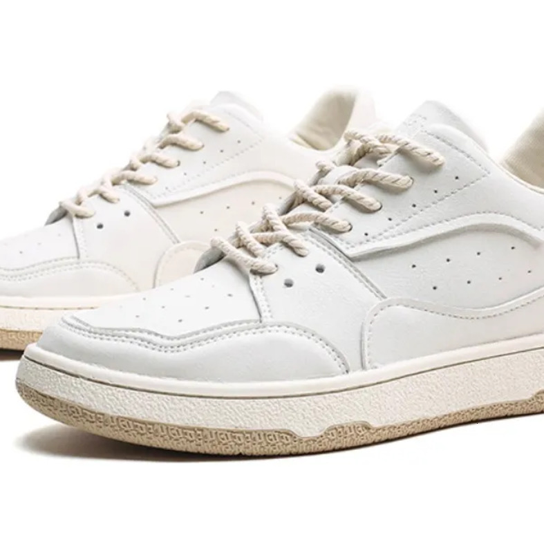 2025 Jifffly Unisex Spring Autumn New Retro Breathable Thick Sole Couple Versatile Casual White Skateboard Shoes