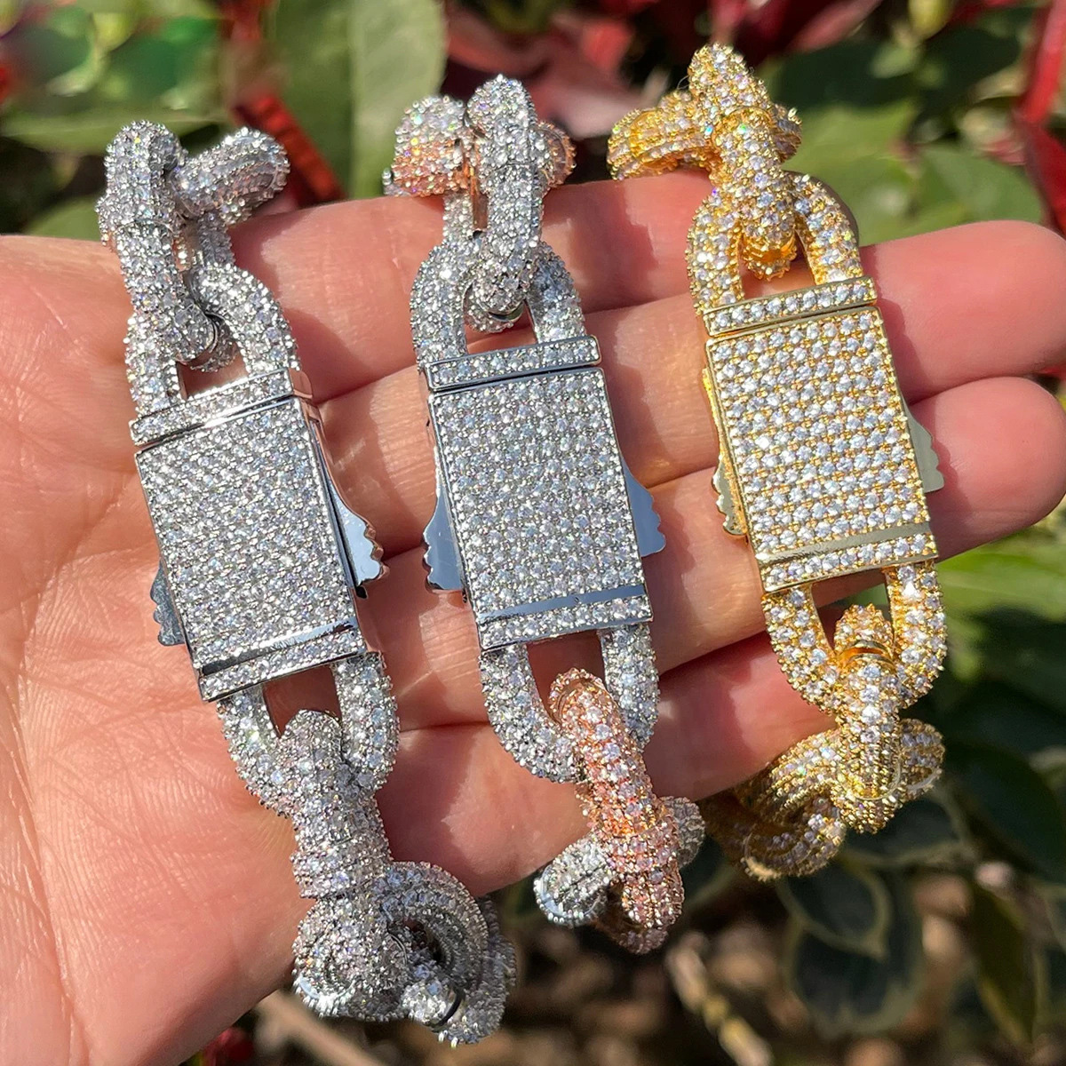 18mm Hip Hop Infinity Links Cuban Chain Necklace Bracelet Full 5A Zircon Men Jewelry Set