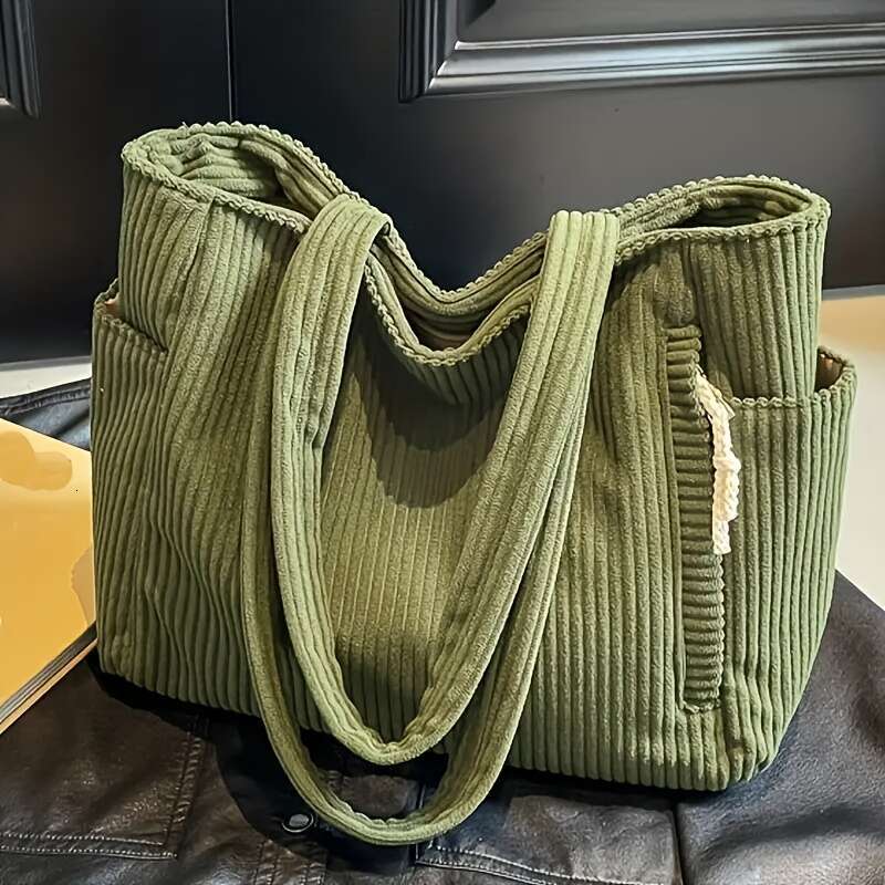 New Corduroy Suede Pluh Fluffy Fabric Large Capacity Women' Tote Shoulder Bag Short Trip Daily Commuting Shopping Travel Vacation Suitable for Ha
