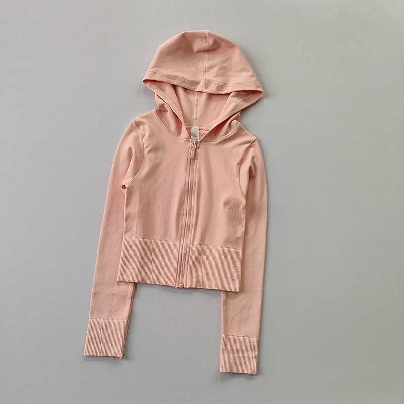 Hood Zipper Tight Sports Jacket Womens Ultra Thin Quick Training Fitness Long Sleeve Clothing Autumn/Winter Yoga Jacket TopXJ250410