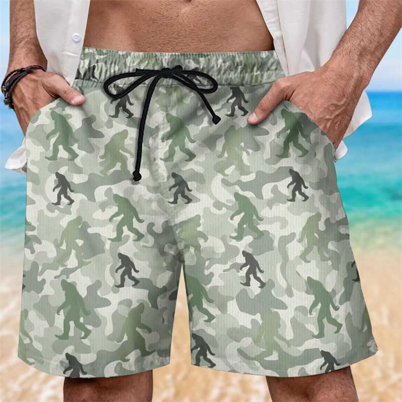 Camouflage Graphic Beach Shorts for Men Fashionable Retro 3D Printed CHIldrens Shorts Casual Street Clothing Oversized Swimming Pants X250410