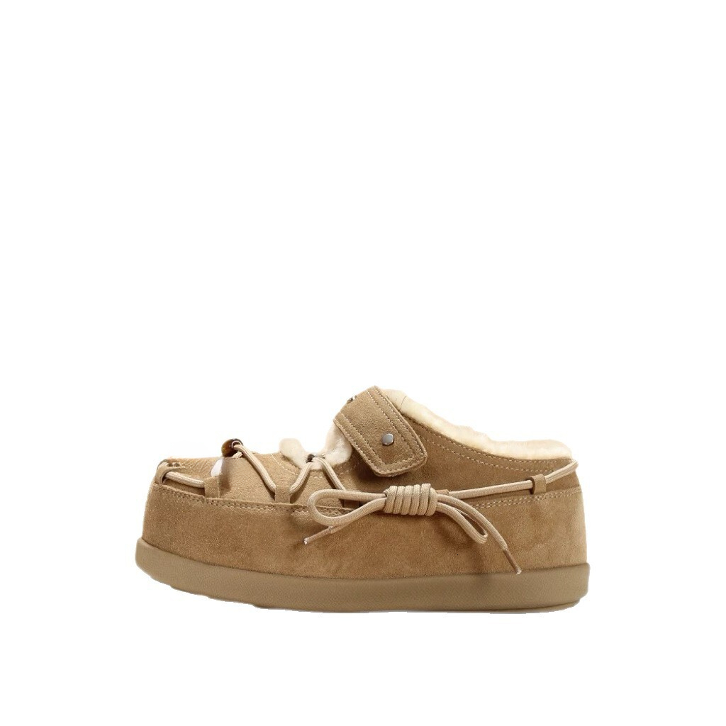 Designer Thick soled Wool Lined Snow Boots New True Fur Leather Shoes Autumn/Winter New Fashion Designer Shoes