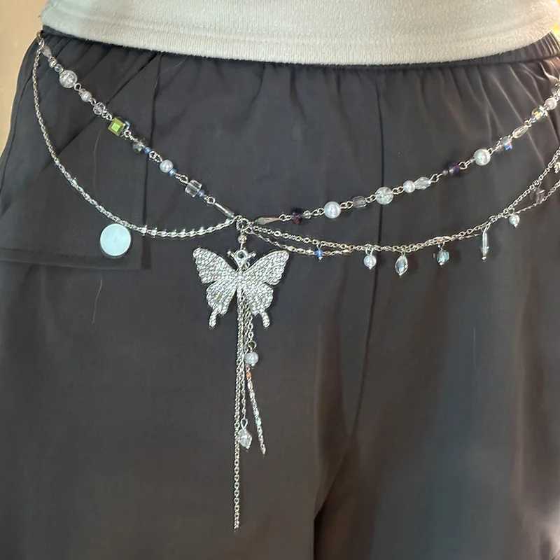 Rantic Crysta waist chain used for warm pearl tassel metal strap Fem womens body chain dress decorative waistband X250410
