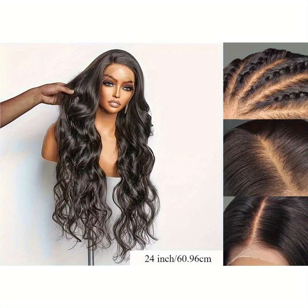 200% Density Body Wave 360 Full Human Hair With Breathable Inner Net Design HD Frontal For Women - Elegant, Natural Look, Versatile Styling Options, L