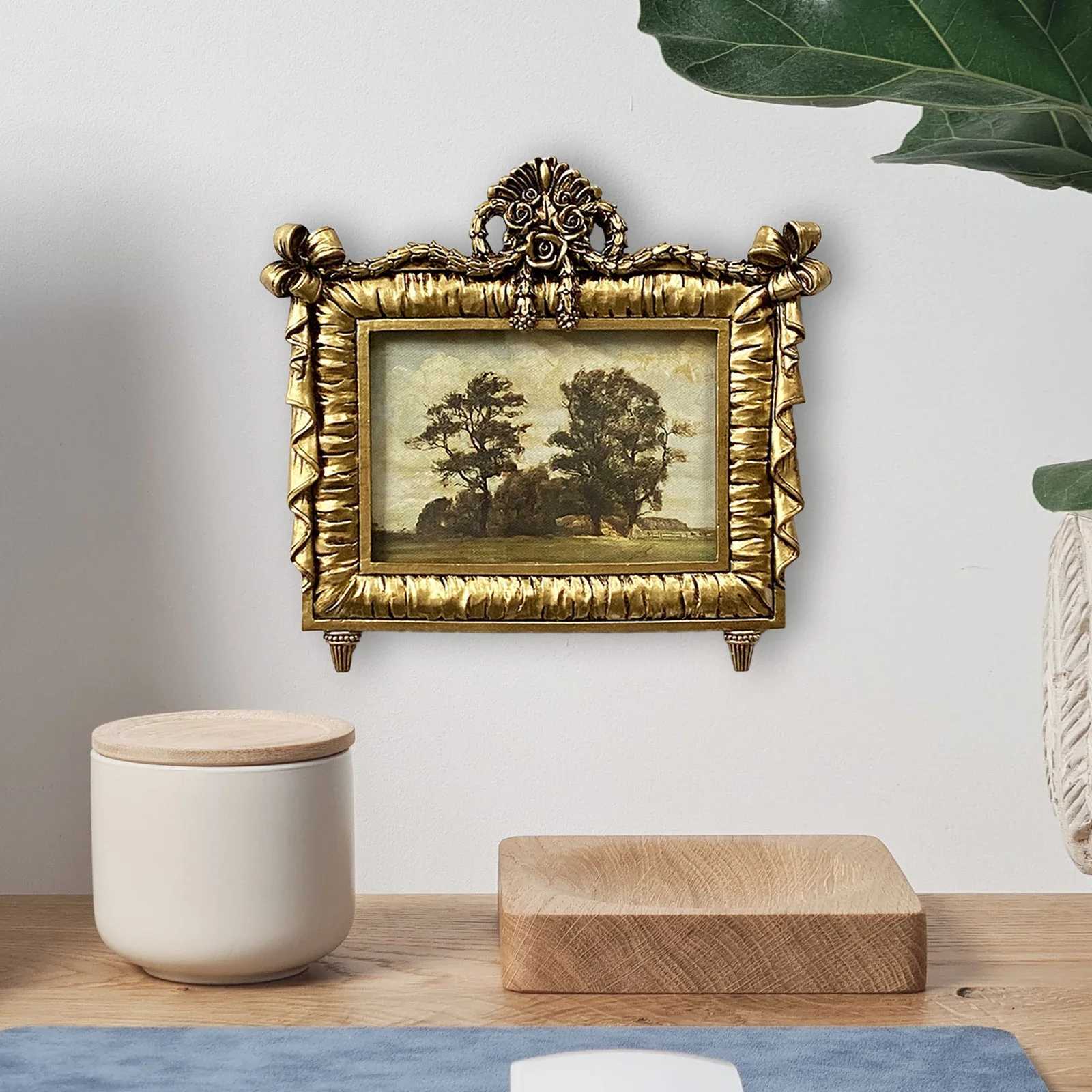 Wall Hanging Ornate Picture Resin Embossed Retro Style Baroque Photo Frame for Home Wedding Hallway Gallery Decor L251110 H260306