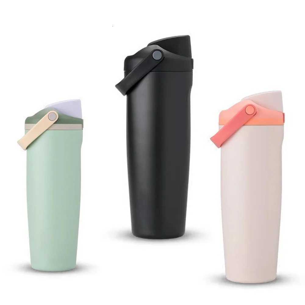 Fashionable cup 30 OzStainless Steel Thermos Long la Insated Coffee Cup withStraw and Handle BPA Tritan MaterialOutdoor Portable Cup Y251110