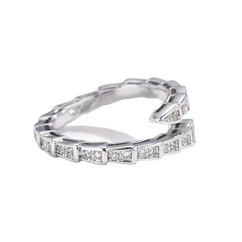 Designer Ring High Quality V Gold Wide Edition Full Diamond Serpentine Women's Ring Multi Functional And Fashion Ring Diamond Serpentine Head Wom