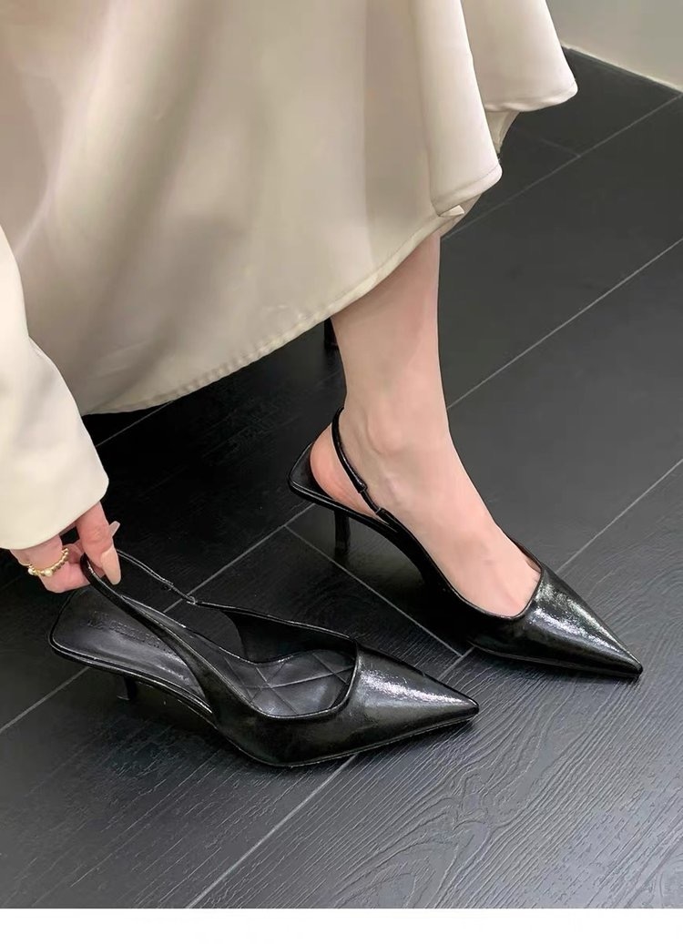 Europe and the United States sexy pointed leopard fine heel single shoes women 2025 spring and summer new shallow mouth everything a word buckle sanda