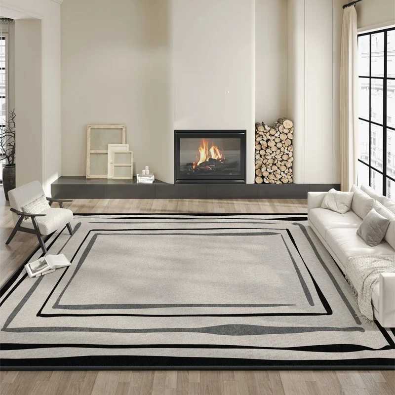 Light Luxury Living Room Decoration Striped Carpet Thicken Study Rug Home Cloakroom Anti-slip Mat Modern Style Rugs for Bedroom Y251110