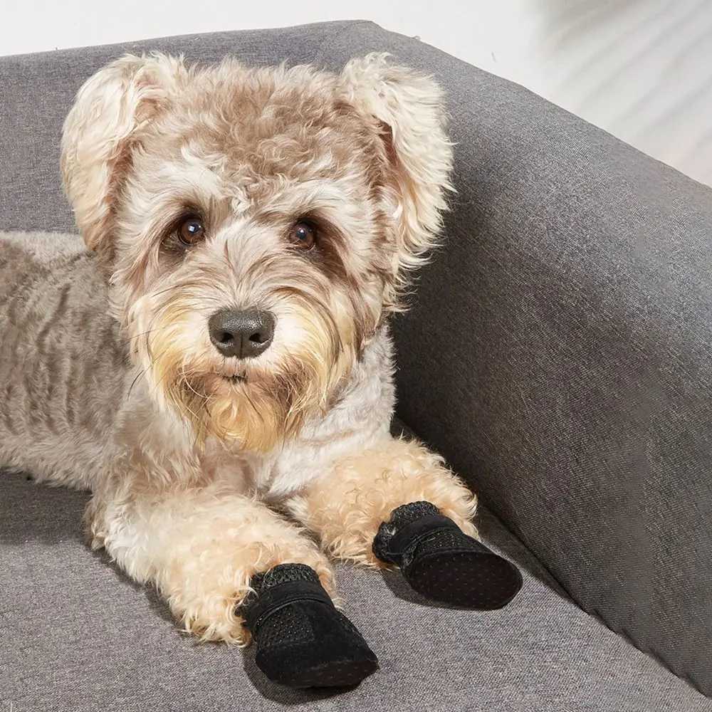 4 pieces/set of comfortable pet rain boots anti slip protection dog care mats easy to clean breathable dog boots indoor T2504010