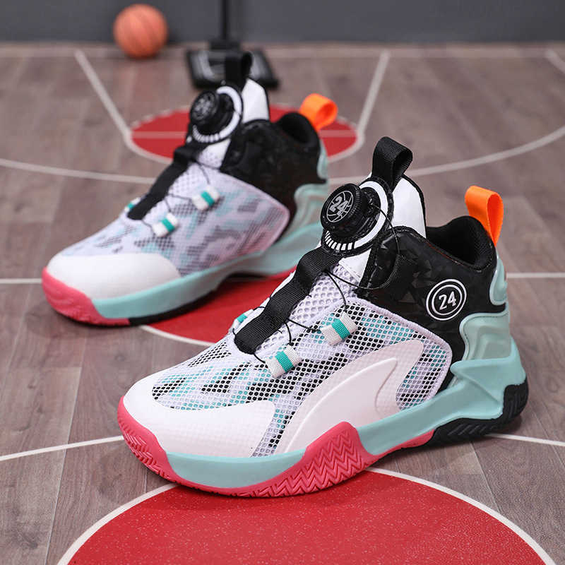 Kids Basketball Shoes Boys Sneakers Non-slip Child Trainer Basket Shoes Outdoor Leather Children Sport Shoes X251110