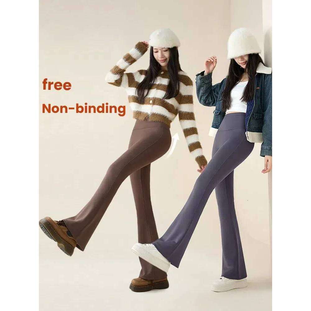 High Waist Flare Leggings Women Winter Fleece Lined Tummy Control Butt Lift Yoga Pants Stretchy Casual Bootcut Palazzo Trousers