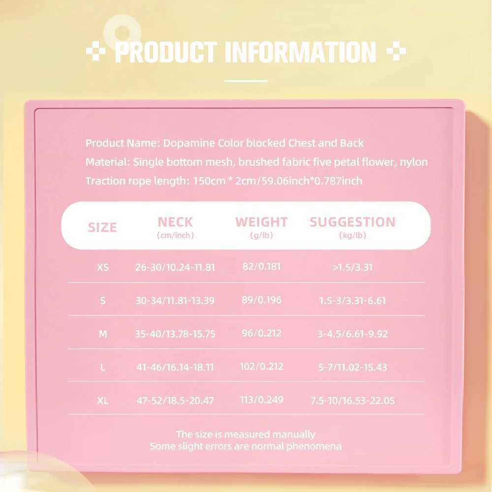 Mesh Harness Small Dog Lead Walking Flower Outdoor Reflective Vest-style Harness Color-blocked Breathable Pet Harness Leash J251110