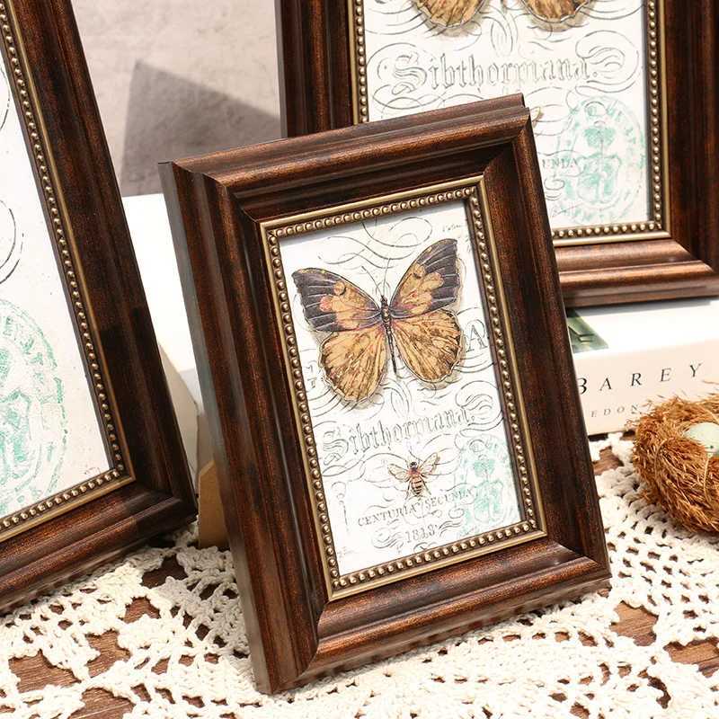 Retro Style Home Setting 1 Pc American Desktop Decoration Decor Photo Frame On Background Wall L251110 H260306