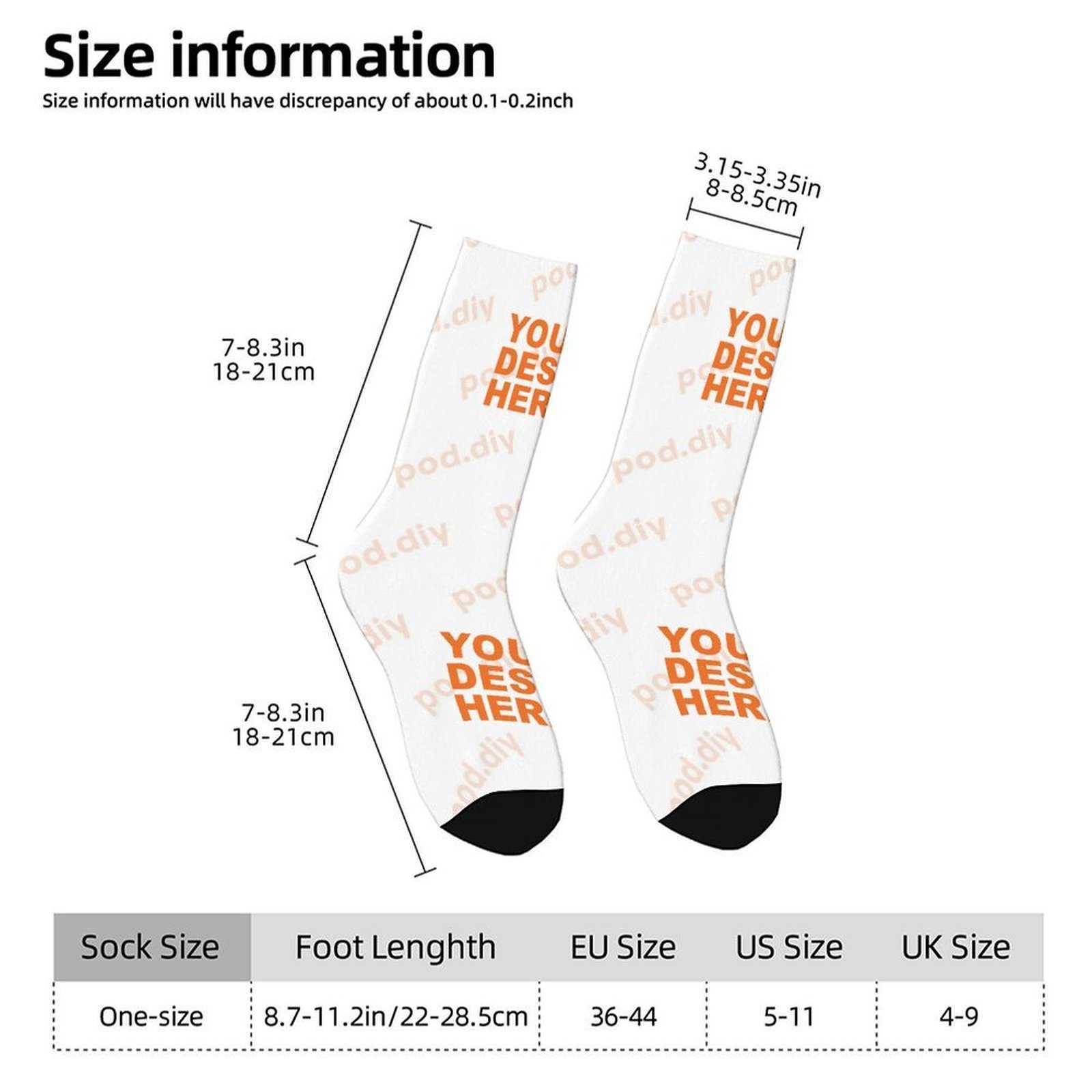 POD.DIY Fashionable Color-blocked Design Long Socks Personalized Custom Men's And Women's Socks Casual Design Socks