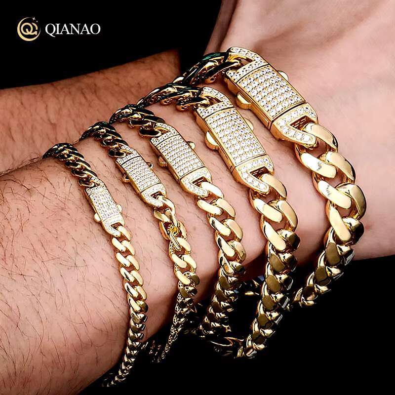 Custom Fine Jewelry Chain 5-15mm 925 Silver Gold Plated Miami Necklace Vvs Moissanite Cuban Link Chain Bracelet for UNISEX