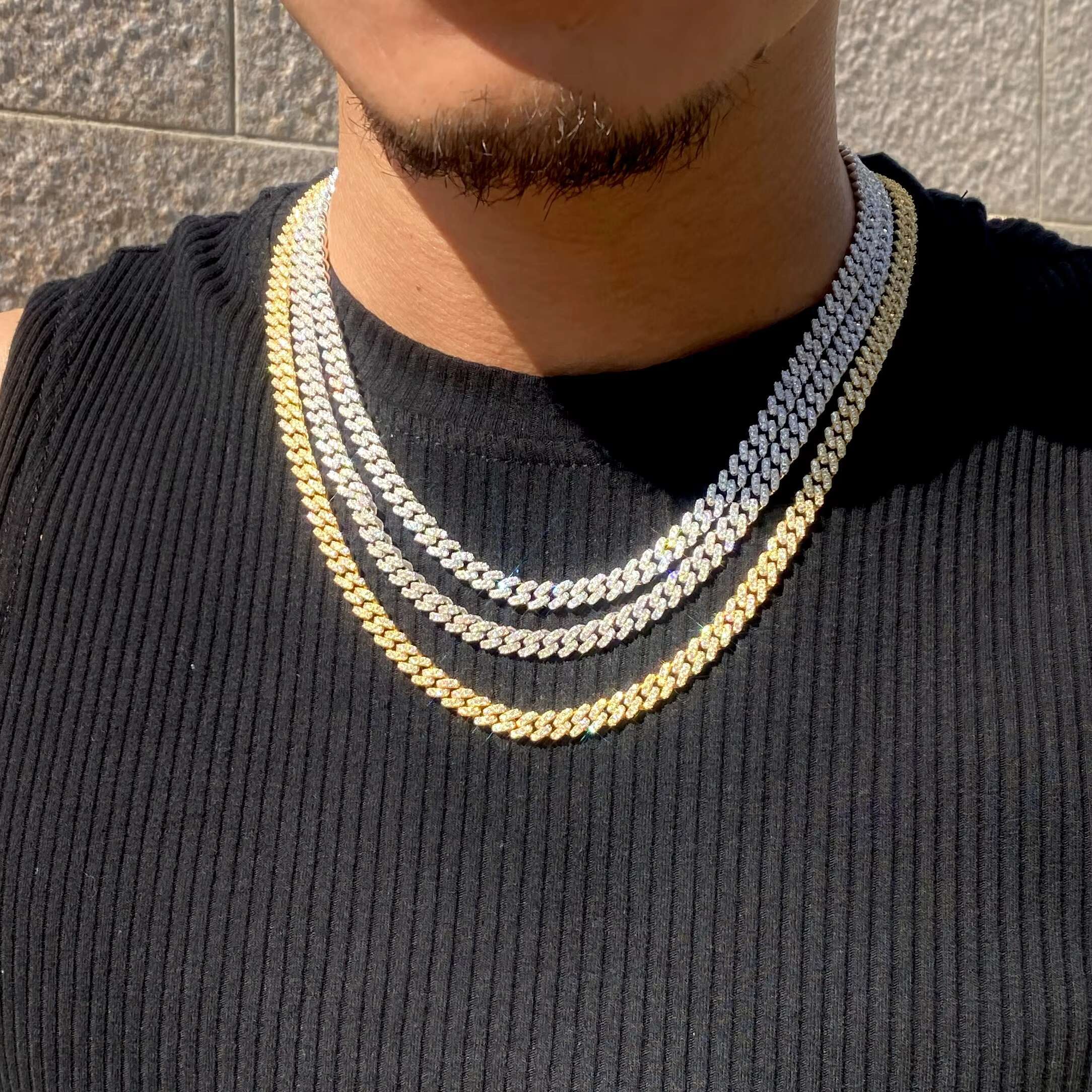 Jewelry Pass Tester Men and Women 6MM Pure Sier Hip Hop Cuban Chain