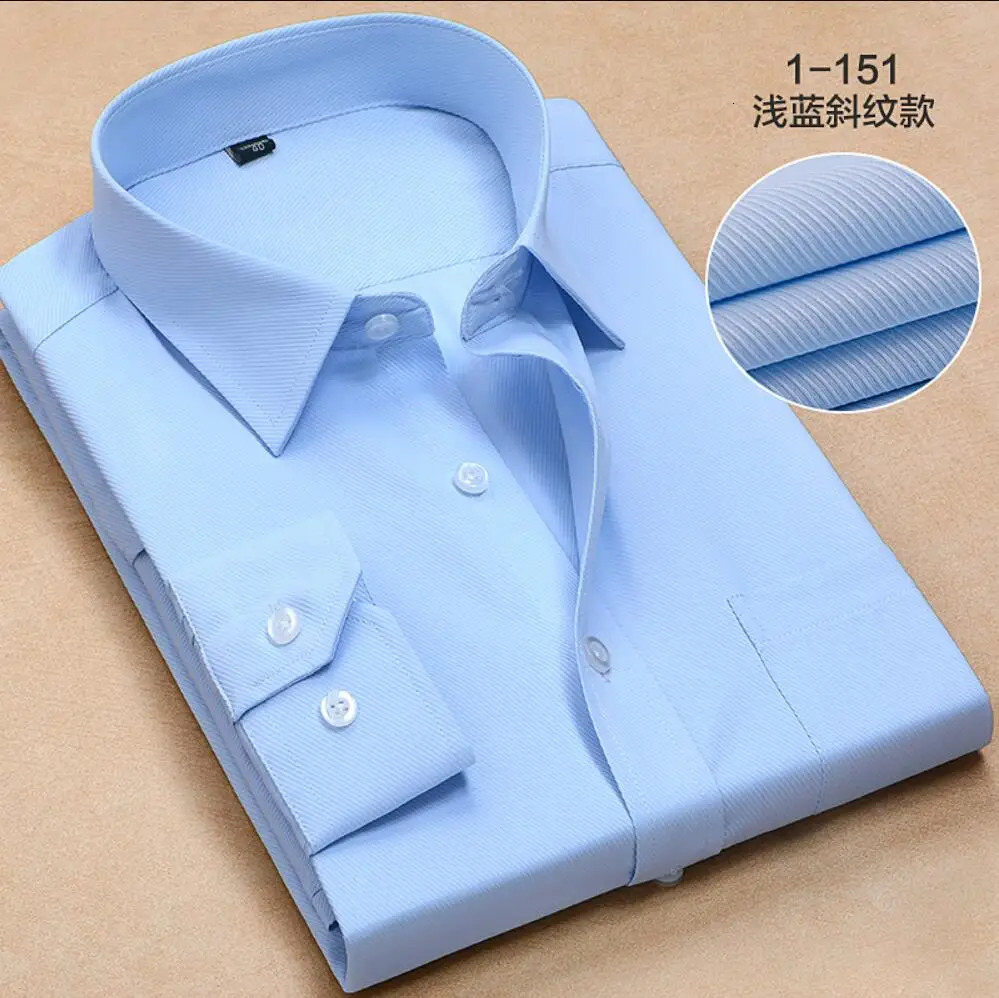 Autumn Spring shirt mens pocket plus size 8XL 9XL 10XL 12XL formal office shirt business cotton shirt blue pink 250410