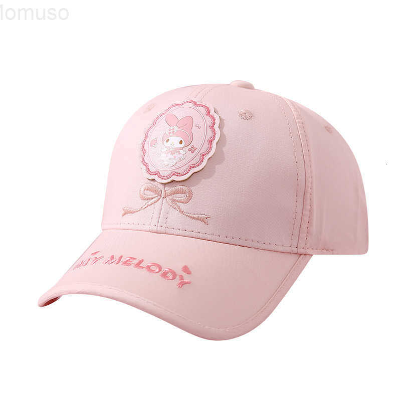 Sanrio Authentic Childrens Baseball Cap Summer Hard Top Cap for Girls Kuromi Hat Boys Thin Style H251110