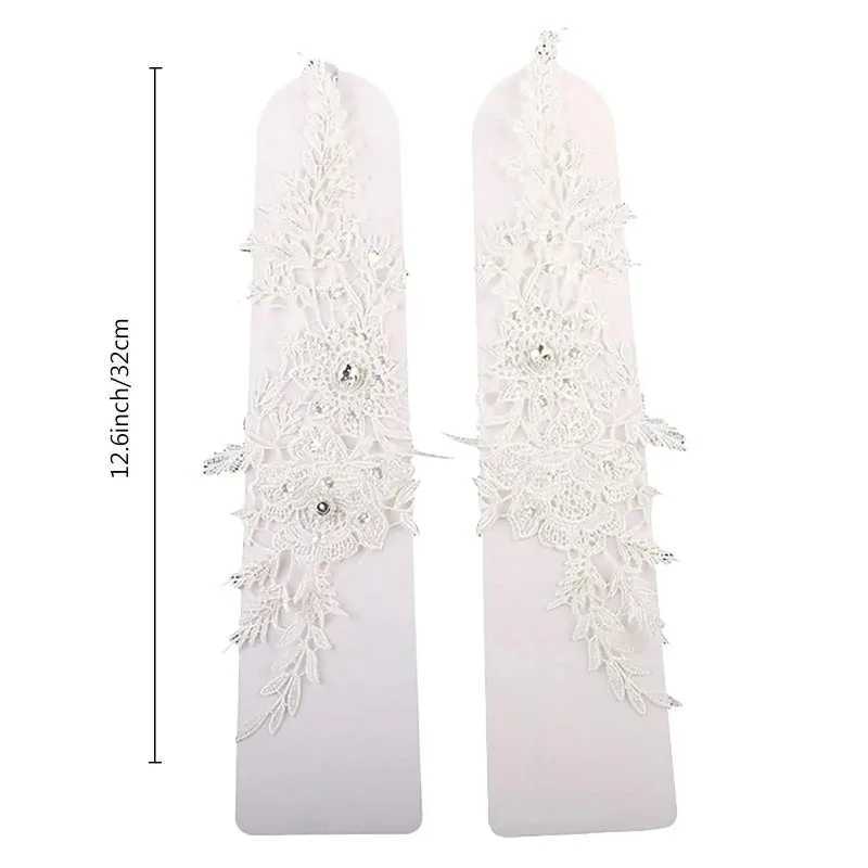 Bridal wedding gloves Lace Crystal Womens Wedding Gloves Fingerless Elbow Bridal Floral Ivory Long Accessory for Bride L251110