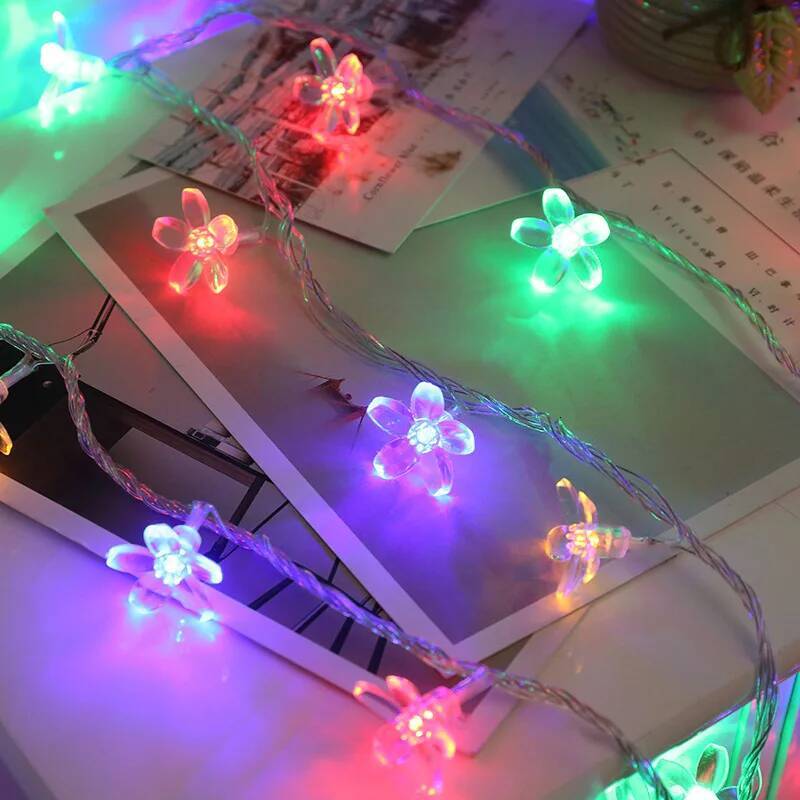 Christmas Garland Accessories Soft silicone Cherry Flowers pcs Bag can be Decor on LED String Lights Holiday Lighting ddmycat