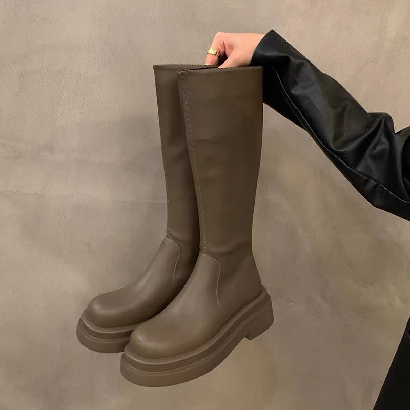 New style thick soled high top boots suitable for women, petite, tall and slim, knee high riding boots, designer shoes, snow boots